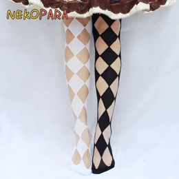 Sexy Socks Diamond Glass Silk Cute Women's Lolita Over-knee Stockings Thigh High Stockings Thin for Summer Black White 231027