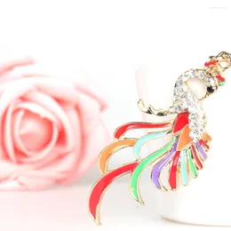 Keychains Lovely Multicolor Peacock Cute Crystal Charm Purse Handbag Car Key Keyring Keychain Party Wedding Birthday Gift