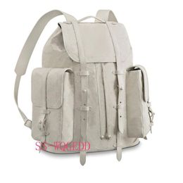 New top designer backpack m53286 single transparent white leather book backpack single Jean handbag sport backpack rock climbing b287S