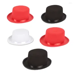 Berets Fashion Solid Top Hat Magician Hats For Costume Flat Dome Adult Kid