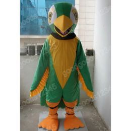 2024 Adult Size Green Parrot Mascot Costumes Halloween Fancy Party Dress Cartoon Character Carnival Xmas Advertising Birthday Party Costume Unisex Outfit