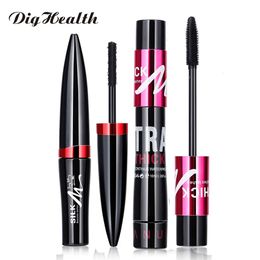 Mascara Dighealth 2 in 1 Waterproof 4d Silk Fiber Eyelash Lengthening Natural Eye Lashes Volume Extension Cosmetic 231027