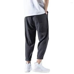 Men's Pants Quick Dry Men Harem Solid Colour Pure Summer Trousers Trendy Streetwear Garment