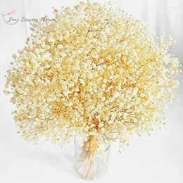 Decorative Flowers 120g Dried Baby Breath Bouquets Wedding Table Decoration Accessories Artificial White Gypsophile Boho Home Decor