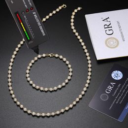 5 -mm -Sterling -VVS -VVS Moissanite Diamond Diamond ICED Perlenverbindungskette Halskette für Männer Soziale Versammlung Alltag