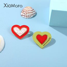 Brooches Love Heart Enamel Pins Serendipity Red Pink Yellow Brooch Accessories Backpack Laple Pin Badge Jewellery Gift For Women Men