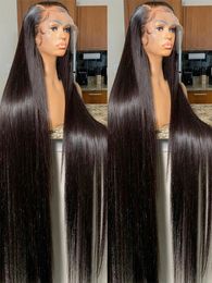 Human Chignons 40 42 Inch 13x6 Hd Lace Frontal Hair Wig Bone Straight Brazilian Wigs 13x4 Glueless Ready To Wear For Women 231027