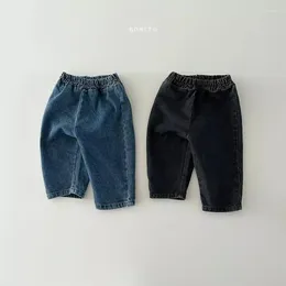 Trousers Autumn Boy Children Retro Classic Casual Jeans Girl Baby Loose Solid Simple Denim Pants Kid Cotton Fashion