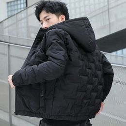 Men's Down Parkas Korean Men's Cotton Jacket Fall and Winter Jacket Handsome Thickened Down Cotton Jacket Hooded Cotton Jacket 231026