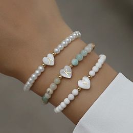 Charm Bracelets Classic Heart Shape AZ Initial Letter Women Bracelet Temperament 4mm Stone Handmade For Jewellery Gift 231027