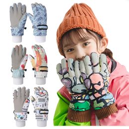 Children's Finger Gloves Fashion Children Ski Gloves Waterproof Kids Mittens for Girls Boys Accessories Antiskid Thicken Snow Sports Child Gloves 4-12Y 231026