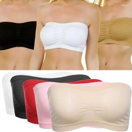 Bustiers & Corsets Breathable Mesh Tube Bra Strapless Crop Tops Women Ladies Sexy Bralette Bandeau Boob Underwear Solid Colour 2023Bustiers