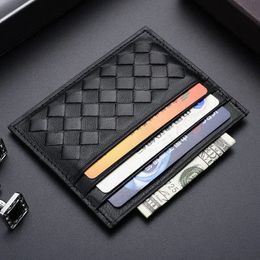 Luxury Brand card holder designer mini wallet Soft sheepskin ID card clip 5A top quality credit cardholder Hand-Woven Full Package wholesale