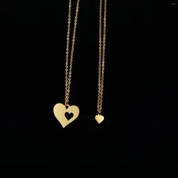 Chains 10-Pack: Heart-Shaped Stainless Steel Necklace Sets For Mother & Daughter