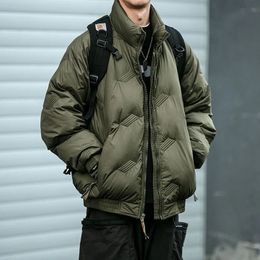Men's Down Parkas Winter Streetwear Puffer Jacket Men Thicken Warm Stand Collar Coat 2023 Korean Fashion High Street Oversized 231027