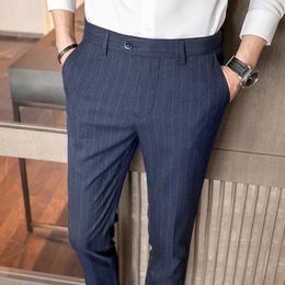 Men's Suits Men's & Blazers Design Men Casual Pants Light Wight Slim Male Pant High Waist Straight Trousers Business Fashion Man