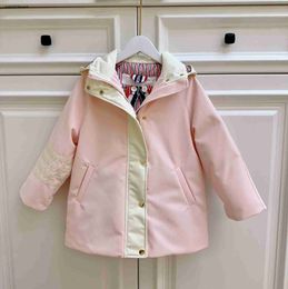 New newborn Down jacket Colourful striped lining kids Winter clothing Size 110-150 Windproof design children overcoat Oct25
