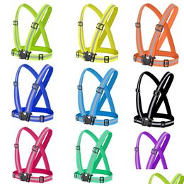 Reflective Safety Supply Wholesale Vest High Visibility Running Gear Adjustable Straps For Women Men Outdoor Jogging Cycling Walking Dhd0H