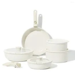 Dinnerware Sets High Quality Kitchen Cooking Detachable Non-stick Pot And Pan Cookware With Removable Handle