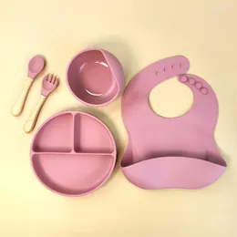 Mugs Factory Direct High Quality Silicone Bowl Spoon Set Food Tableware Baby Feeding