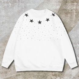 Men's Hoodies Brand O-neck Star Pattern Rhinestones Streetwear Men Sweatshirt Sudadera Hombre Fall Casual Print Tshirt Top