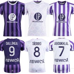 Toulouse Soccer Jerseys 2023-24 Club 19 MAGRI 9 DALLINGA 2 NICOLAISEN 7 ABOUKHLAL 20 SCHMIDT 50 RESTES 6 COSTA 17 SUAZO 8 SIERRO 3 DESLER CASSERES JR Football Shirt Kits