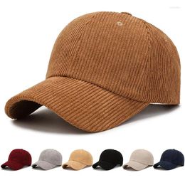 Ball Caps Autumn And Winter Corduroy Baseball Cap Korean Version Of Men Women With Pure Color Fashionable Warm Hat