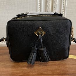 2022 Women Handbag Purse Embossed Old Flower Single Shoulder Bag Diamond Genuine Leather Camera Bag Tassel Crossbody Bag Handle Clutch Bags