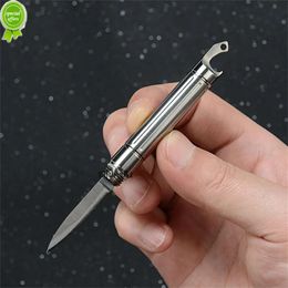 Titanium Alloy Multi-function Knife Portable Keychain Sharp Blade Mini Knife With Bottle Opener Outdoor Self-defense Small Knife