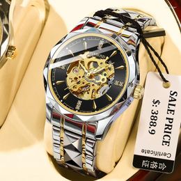 Armbanduhren 2023 Tourbillon Mechanische Uhr Für Männer Automatische Stahlband Skeleton Herrenuhren Top Reloj Hombre