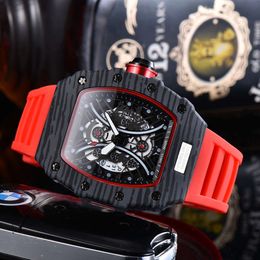 Wood Grain Barrel Shaped Quartz Calendar Fashion Trend Sports Men's Watch