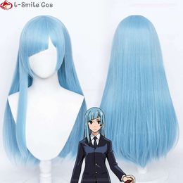 Catsuit Costumes Anime Jujutsu Kaisen Cosplay Long Blue Miwa Kasumi Heat Resistant Synthetic Hair Party Woman Wigs + Wig Cap