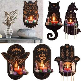 Christmas Decorations Crystal Decorative Shelf Wooden Carving Pattern Handicraft Rack Home Candle Holder Decor Display Stand Craft 231027