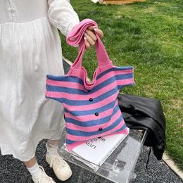 Evening Bags 2023 Fashion Knitted Wool Shoulder Bag Women's Designer Short Sleeve Handbag Summer Armrest Cute Wallet And