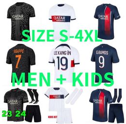 2023 2024 MBAPPE soccer jerseys 23 24 O.DEMBELE KOLO MUANI UGARTE G.RAMOS SKRINIAR ASENSIO LEE KANG IN HAKIMI fourth Maillots football kit VERRATTI men kids kit