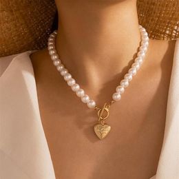 Vintage Pearl Chains Necklace Collar Statement Pendant For Women Chain On The Neck Chocker Punk Jewellery Friendship Gift Necklaces288h