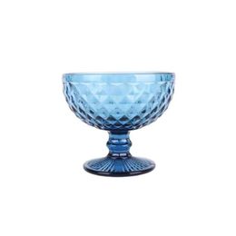 Other Drinkware Short Fat Coloured Crystal Glass Tall Goblets Cup Dessert Ice Cream European Retro Thick Wine Bowl Party Decoration D Dh5A6