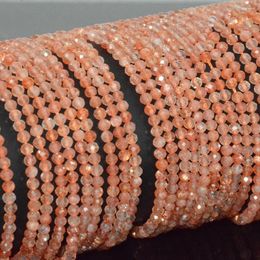 Loose Gemstones Natural Nice Quality Sunstone Faceted Round Beads 3.2mm