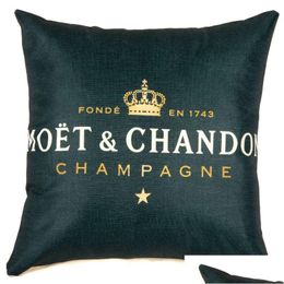 Other Home Textile Linen Printed Throw Pillows Case Home Textile Bedside Waist Pillow Cross-Border Champagne Pattern Sofa Drop Deliver Dhmvt