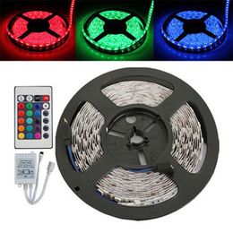 5M RGB LED Strip Light Flexible 3528 SMD Non Waterproof DC 12V IR Remote Controller 2A Power Supply Stage Party Bulb Christmas 320z