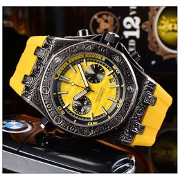 New Alloy Carved Pointer Business Men's Quartz Watch Six Pin Multifunctional Movement