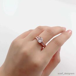 Band Rings Proposal Rings for Women Rose Gold Color Wedding Dating Girlfriend Gifts Fashion Jewelry R036 R231027