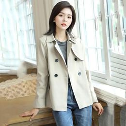 Women's Trench Coats Spring Autumn Coat Women 2023 Korean Double Breasted Mid-Long Overcoat Windbreaker Female Outerwear