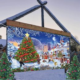 Christmas Decorations 480X210CM Christmas Garage Banner Outdoor Garden Christmas Decoration Year Party Decor Background Wallpaper Background 231027