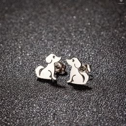 Stud Earrings Lovely Pet Dachshund Dog Animal Earring For Women Tragus Piercing Stainless Steel Original Fashion Jewellery Gifts