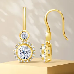 Dangle Earrings 2.4 Carat Moissanite Diamond Long 585 Gold Women Luxury Classic Genuine 925 Silver Jewellery