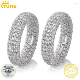 Cluster Rings Top Quality Full Diamond Moissanite For Men's Hip Hop Jewelry Sterling Silver 925 Bling Gold Pass Diamonds Test