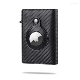 Watch Bands 2023 For Apple Airtag Wallet Men Carbon Fibre Fashion ID Holder Rfid Slim Slide Designer Cardholder