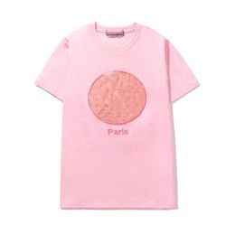 Embroidery Men's T-Shirts Original Letter Flower Print Designer T Shirts Black White Pink Colour Women Popular Summer Short Sl234F