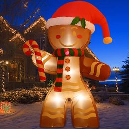 Other Event Party Supplies 2 2m Christmas Inflatables Gingerbread Man with Built in LED Ornament for Xmas Indoor Outdoor Courtyard Props Decoration 231027